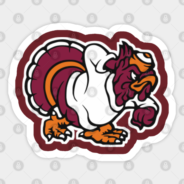 Vintage Style Turkey / Hokie Bird Mascot Virginia Tech Hokies